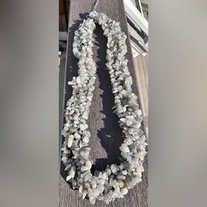 natural labradorite necklace chip beads and sterling silver clasp